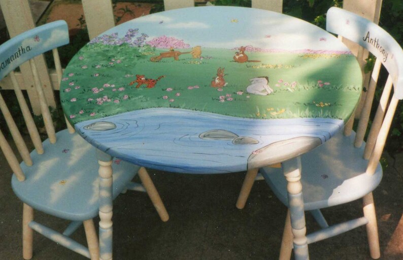 hand painted childrens table and chair sets