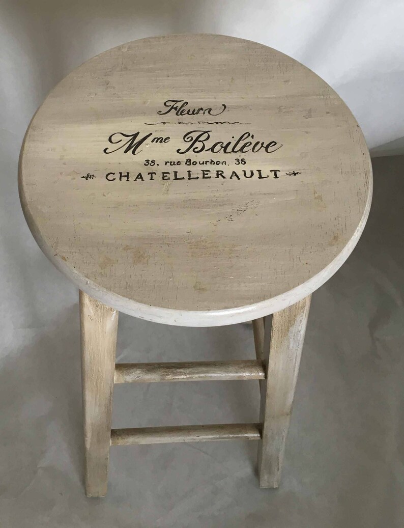 Bar Stools Shabby Chic Bar Stools Hand Painted Bar Stool Etsy