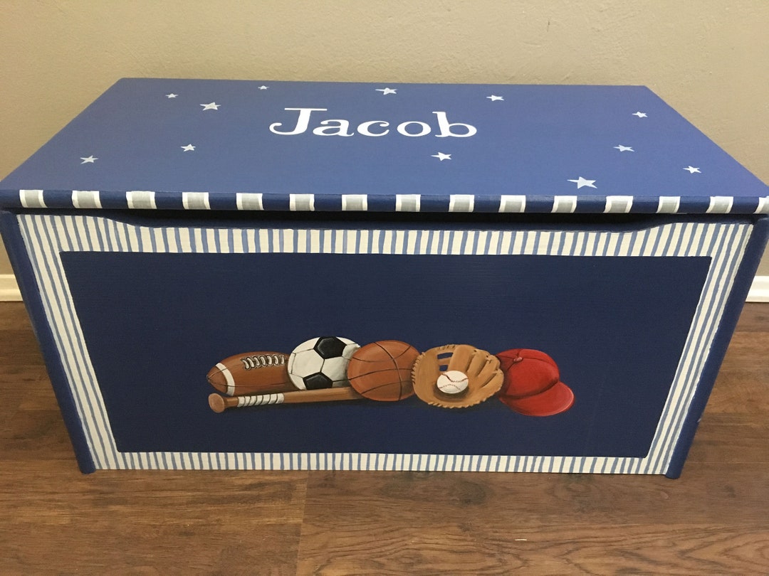 Toy Box, Sports Toy Box, Custom Toy Box, Hand Painted Toy Chests Etsy