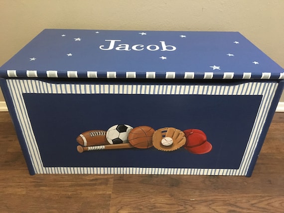 Sports themed toy box discount