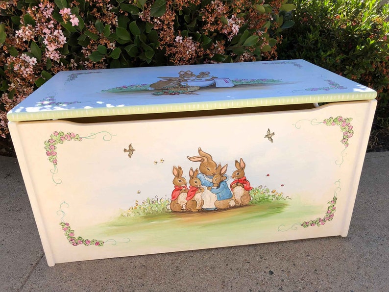 peter rabbit wooden toy box