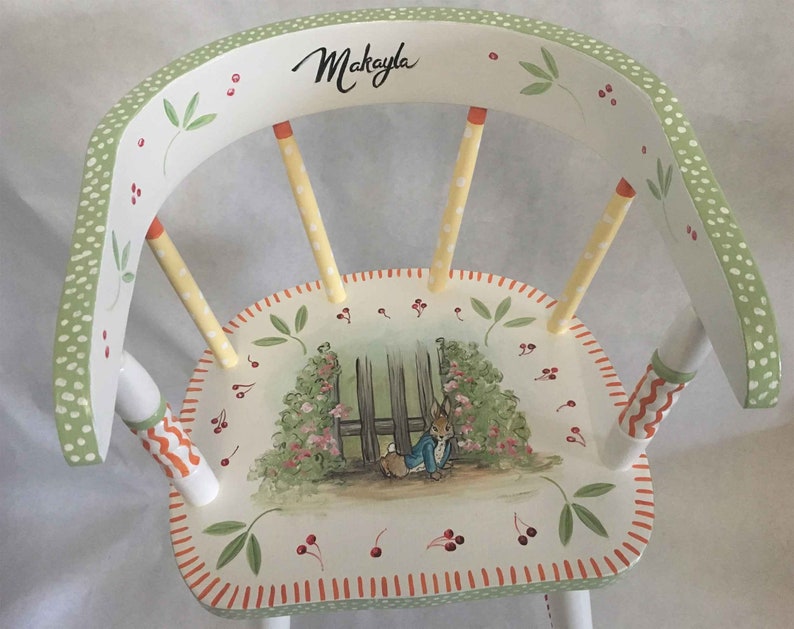 Storybook Youth Chair, Hand Painted Kids Furniture, Painted High Chairs ...