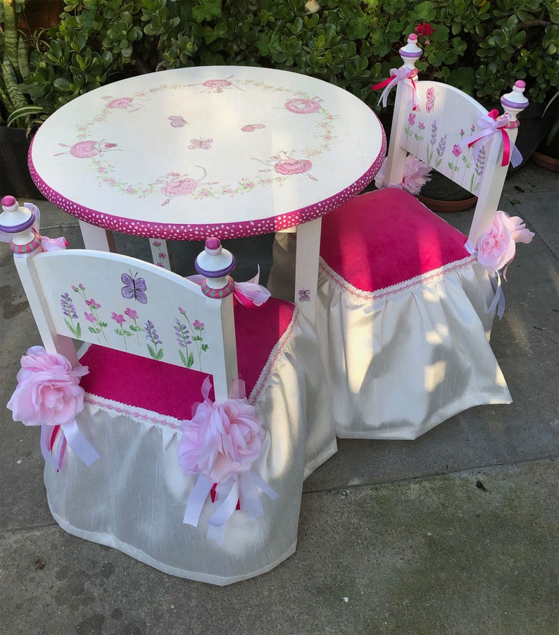 Kids Table Sets Hand Painted Children's Table and Chairs Etsy