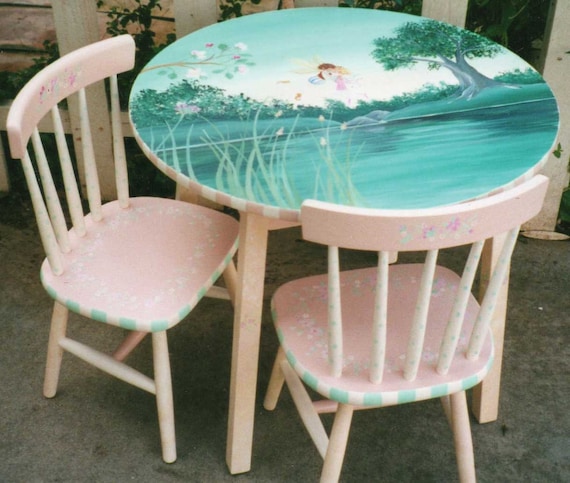 hand painted childrens table and chair sets