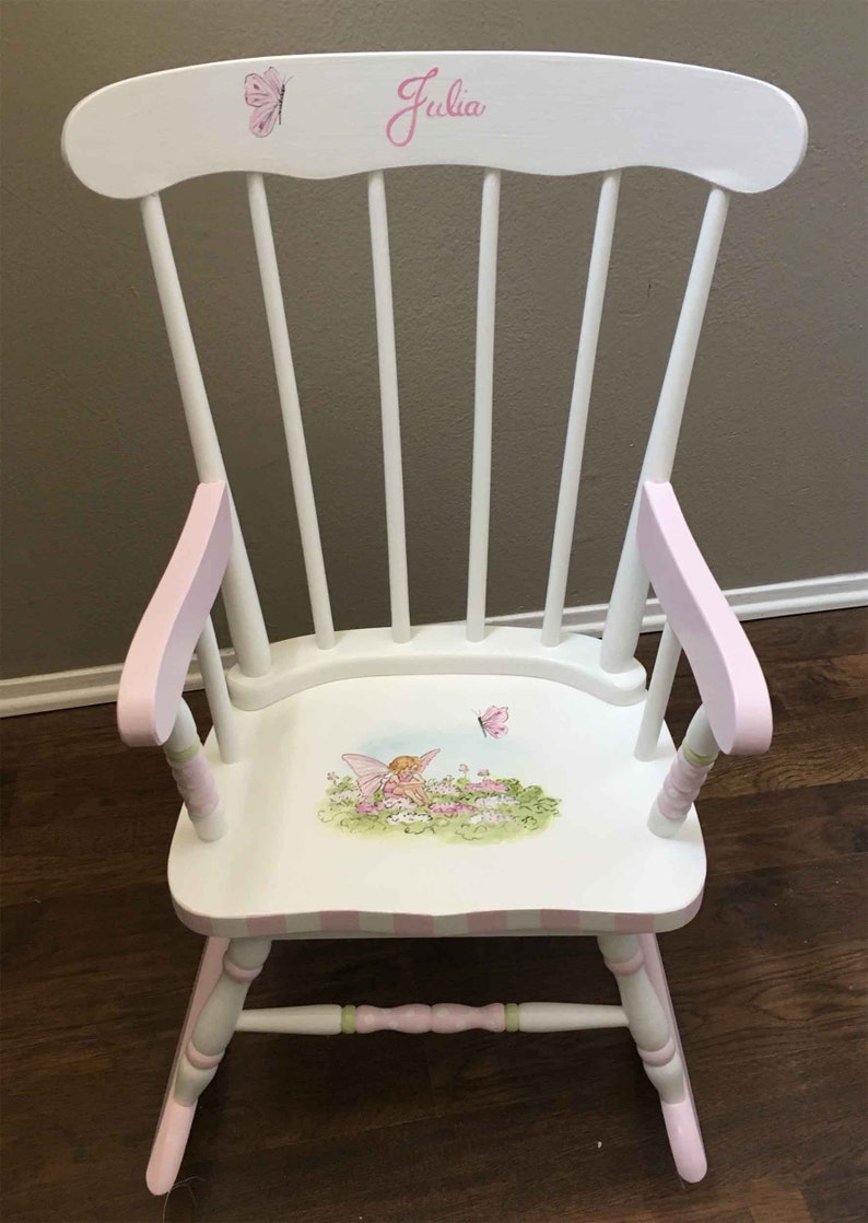 flower fairy rocking chair hand painted rocking chair kids rockers  children's rocking chairs