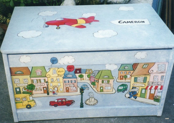 hand painted toy box