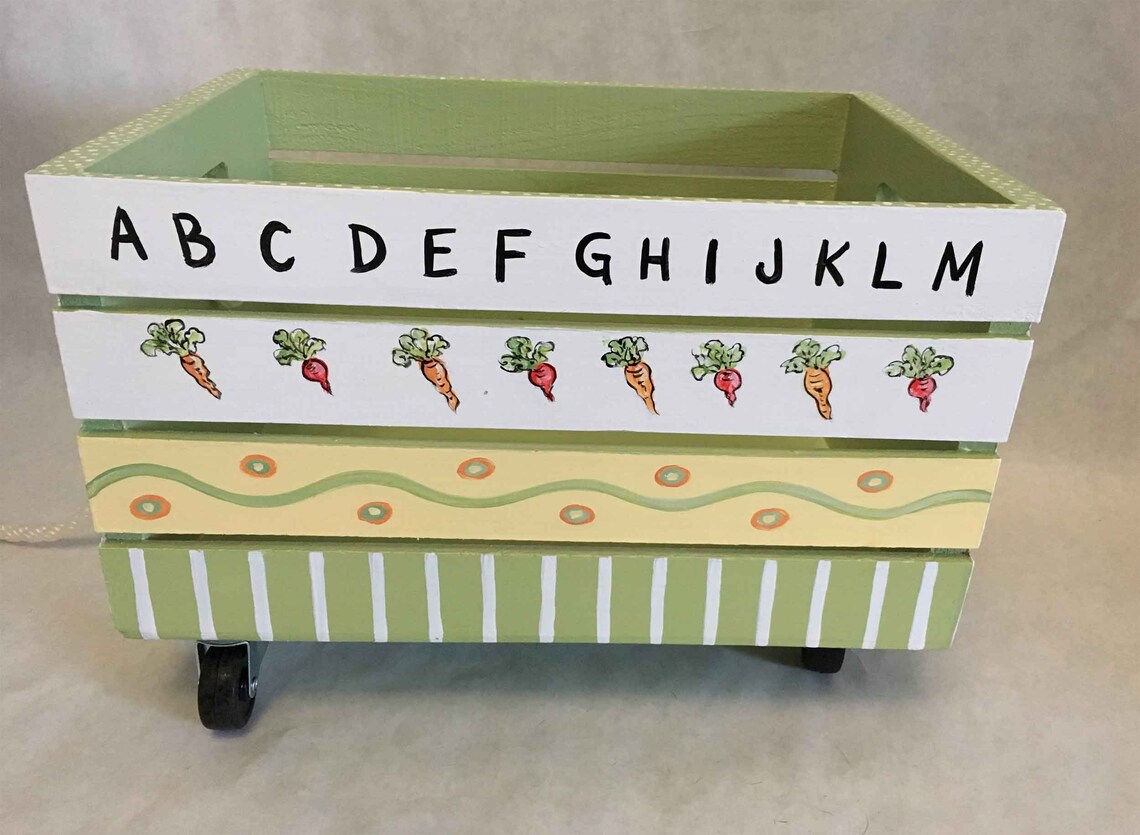 Peter rabbit toy box crate book box crate book storage kids Etsy