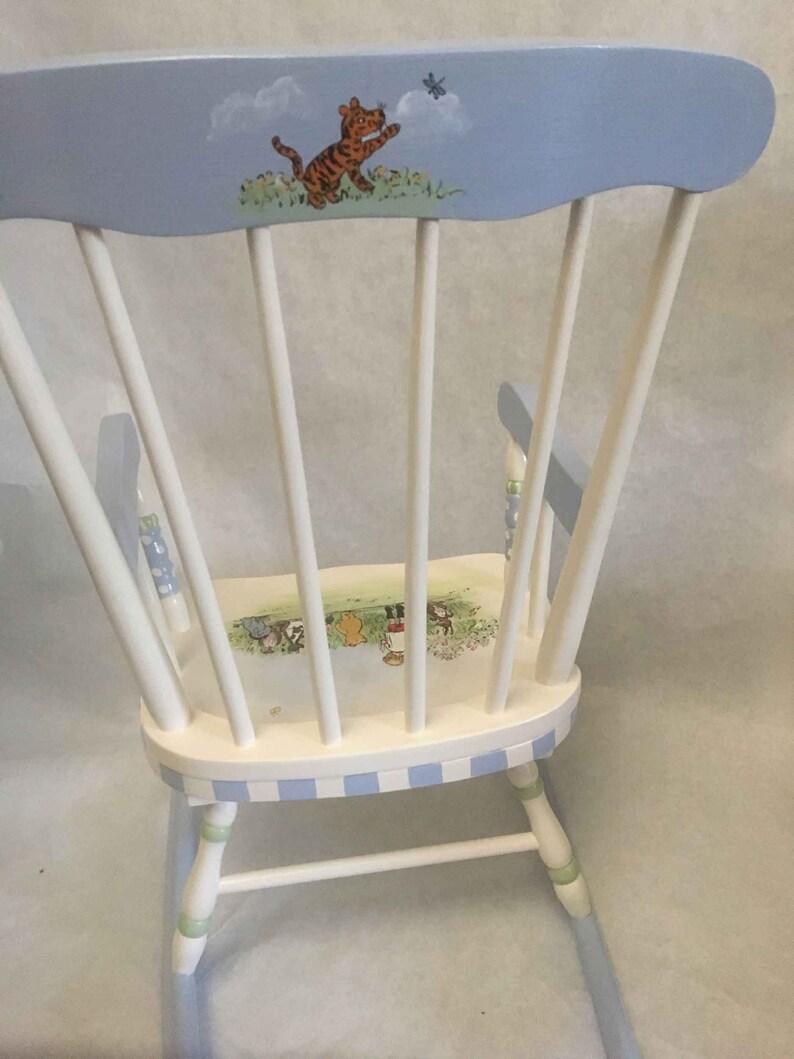 Pooh Bear Rocker, Hand Painted Rocking Chair, Kids Rocking Chair, Hand ...