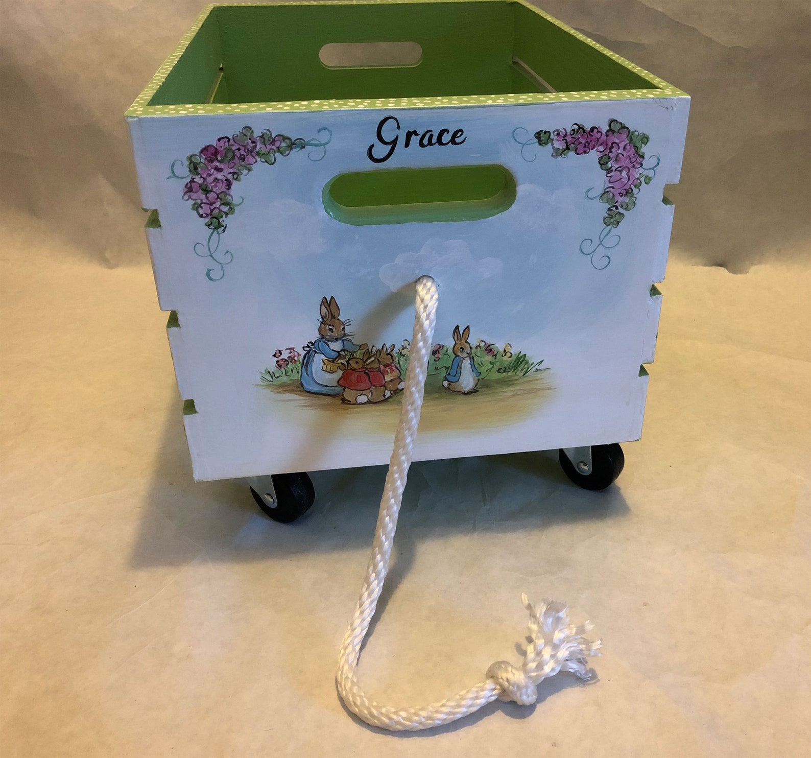 Peter rabbit toy box crate book box crate book storage kids Etsy