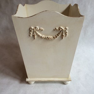 waste basket, shabby chic trash can, hand painted waste basket, and painted trash cans, bathroom decor
