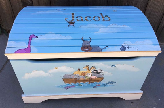 hand painted toy chest