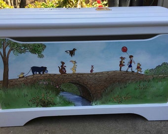 toy box, hand painted toy box, children's toy chests, painted kids furniture