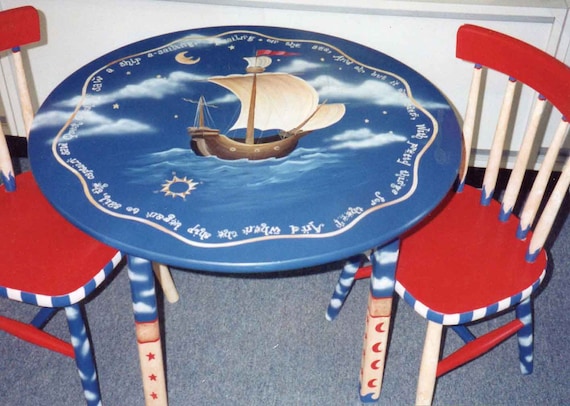 Hand Painted Children S Furniture Child S Table And Etsy