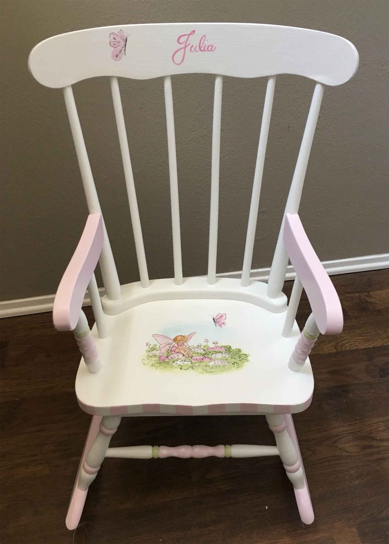 Flower Fairy Rocking Chair Hand Painted Rocking Chair Kids Etsy