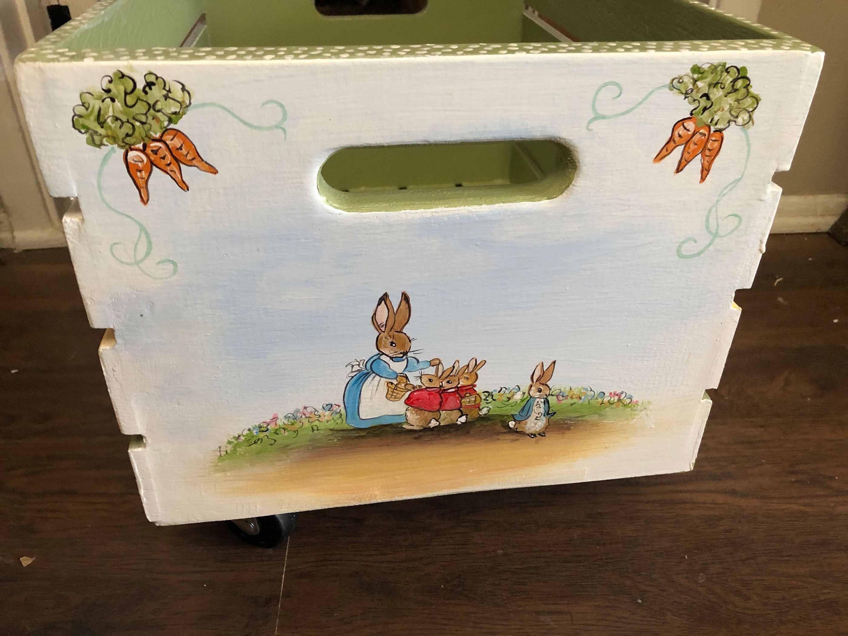 Peter rabbit toy box crate book box crate book storage kids Etsy