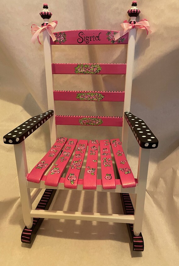 Hand Painted Kids Rocking Chair Child's Rocking Chair | Etsy