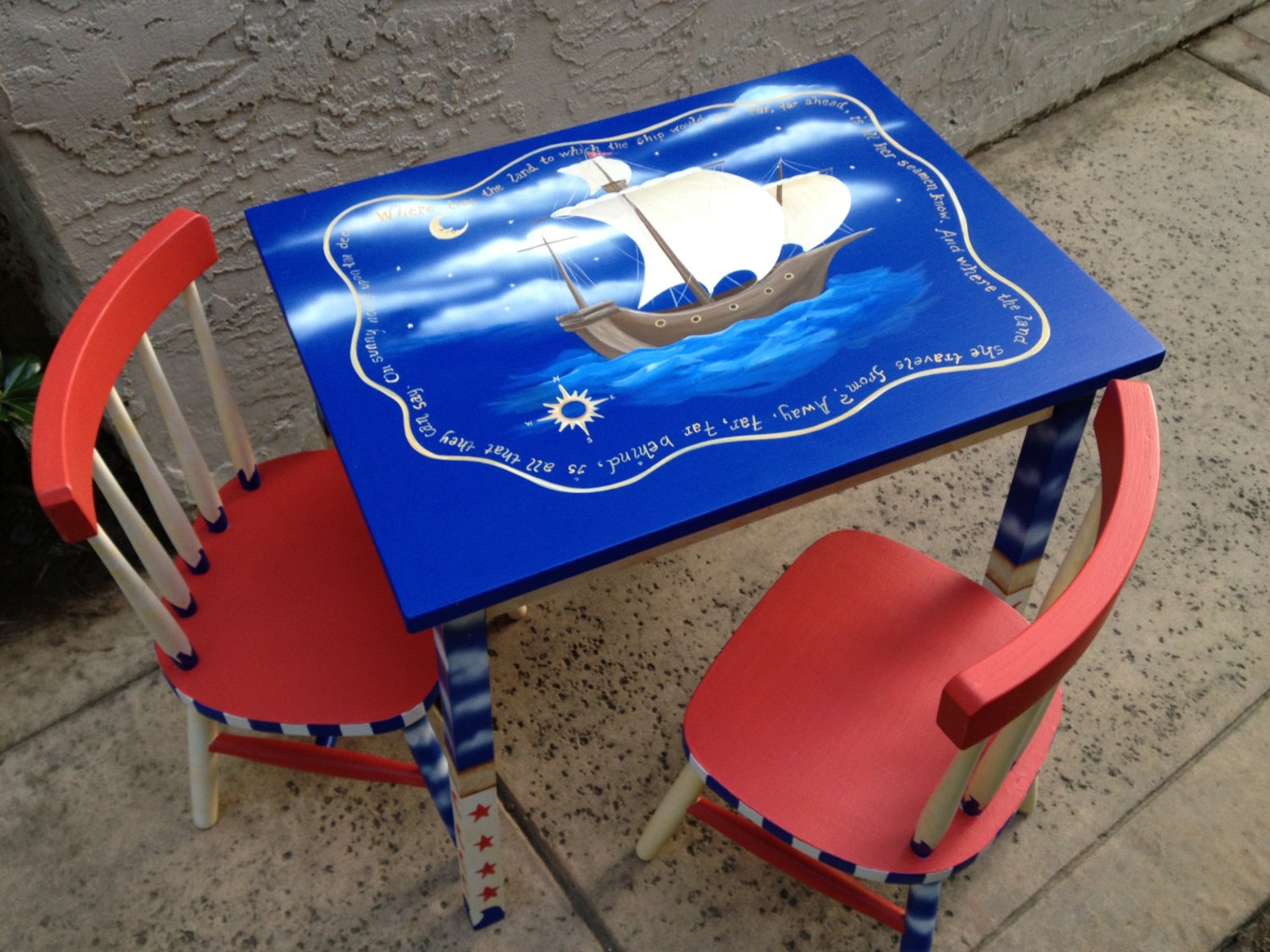Hand painted children's furniture child's table and Etsy