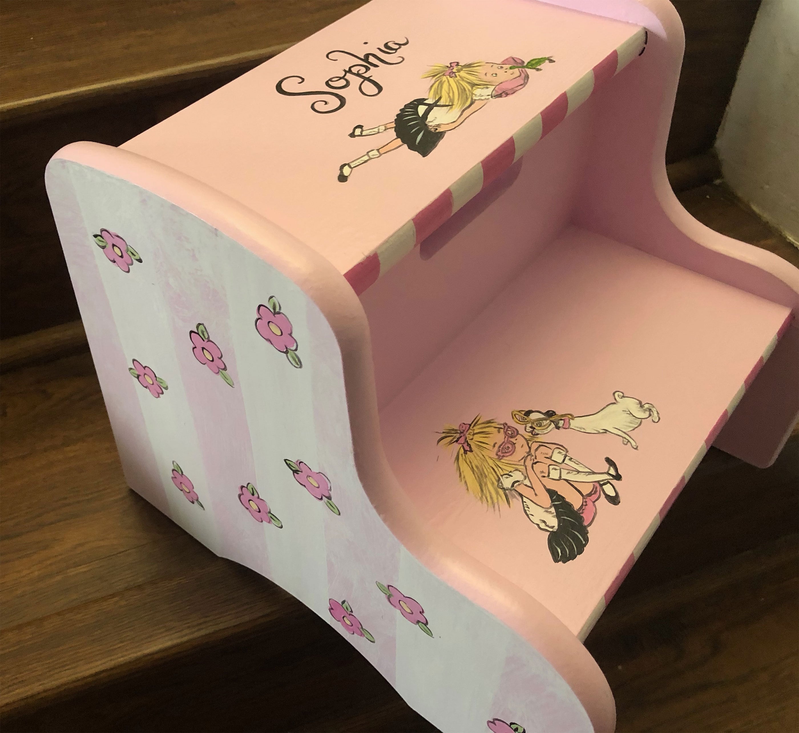 Eloise Step Stool Hand Painted Step Stool Child's Step Etsy