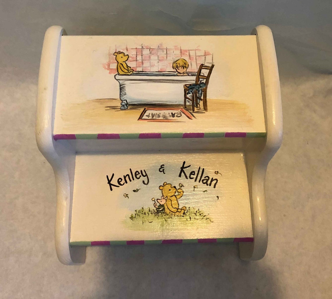 Kids Step Stools Wood Step Stool Hand Painted Step Stool Etsy