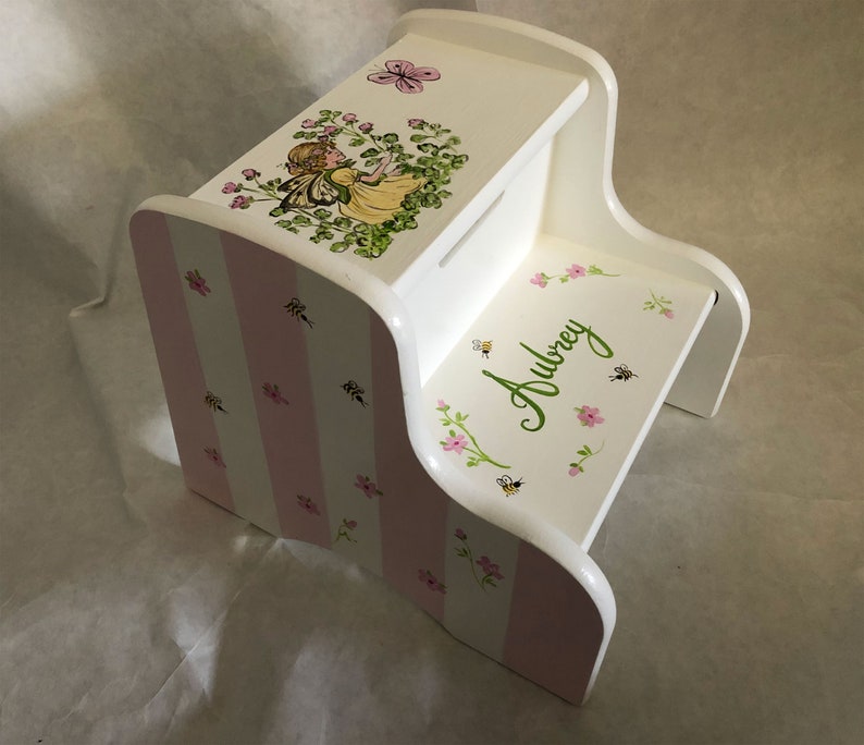 Hand Painted Step Stool Painted Kids Step Stools Fairy Step Etsy