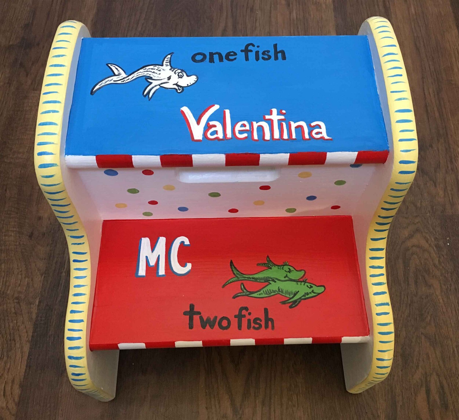 Child's Step Stool Hand Painted Kids Step Stool Hand Etsy