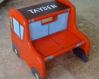 Toddler Step Stool, Truck Step Stool for Kids, Personalized