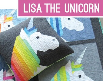 Lisa the Unicorn Quilt and Pillow Pattern by Elizabeth Hartman