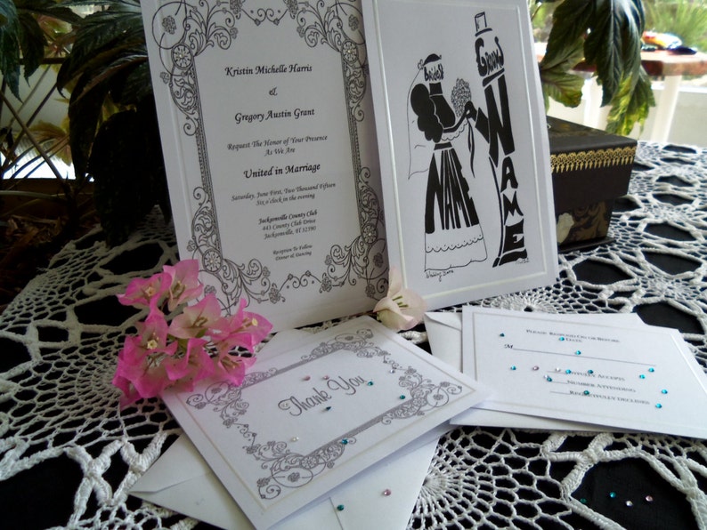 Wedding InvitationsSet/25 Bride & Groom NAMEART Etsy