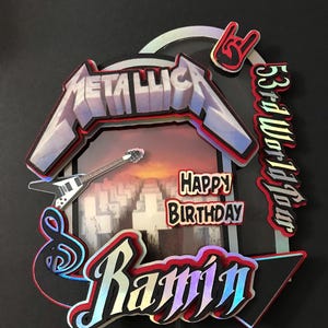 Metallica Themed 3D Birthday Cake Topper