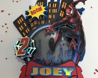 3D Spiderman Cake Topper: Personalized Birthday Party Decoration