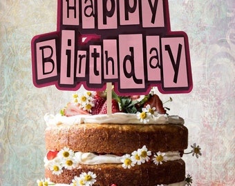 3D Happy Birthday Cake Topper: Colorful Cardstock Decoration