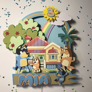 Bluey Inspired 3D Cake Topper | Bluey Topper | Bluey Theme | Bluey Inspired Cake Topper |Bluey Inspired Birthday Party
