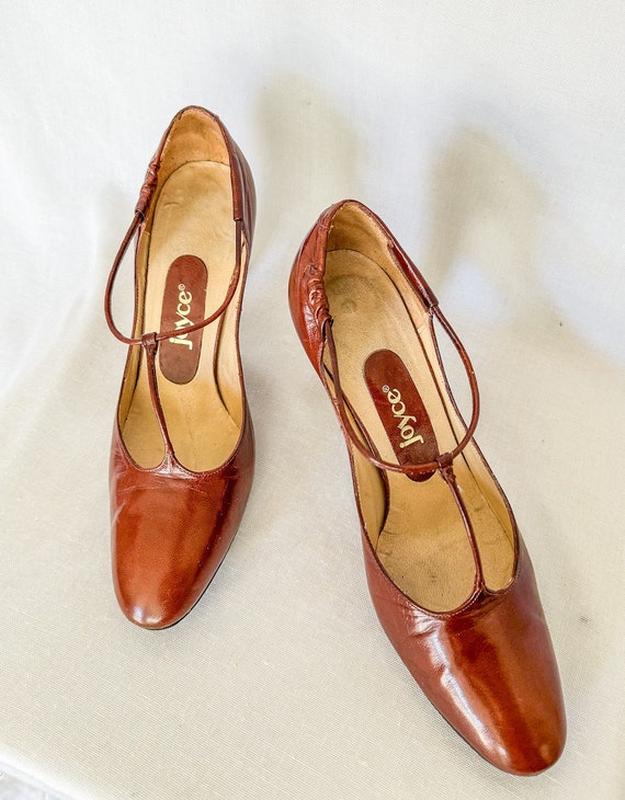 Vintage Shoes / 1960s 1970s Joyce Pumps / Whiskey… - image 2