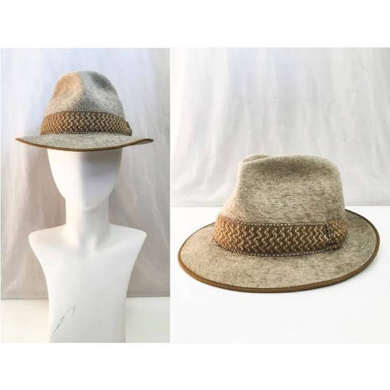Vintage Fur Felt Hat // VTG Huckel Fedora / Beige