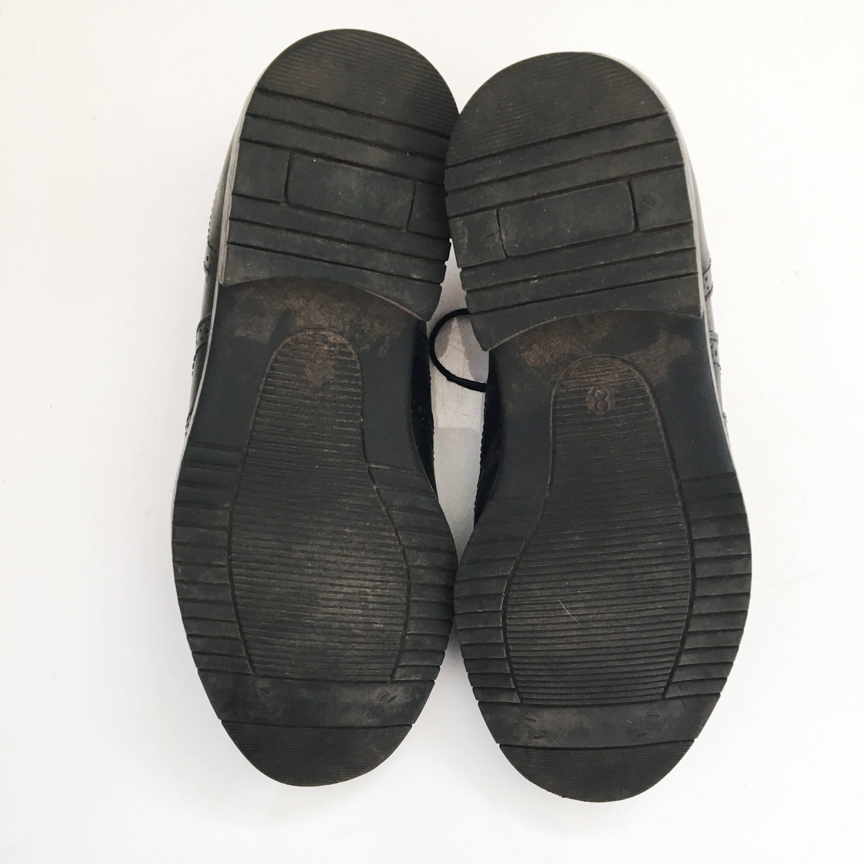 Mens Vintage Shoes // Wingtip Oxfords // Black Wing Tip Brogue - Etsy