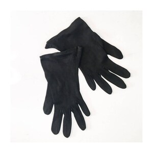 VAN RAALTE Black Designer Gloves // Mid Century 50s 60s Rayon Gloves // 1950s 1960s Gloves Size 6 Made in the USA
