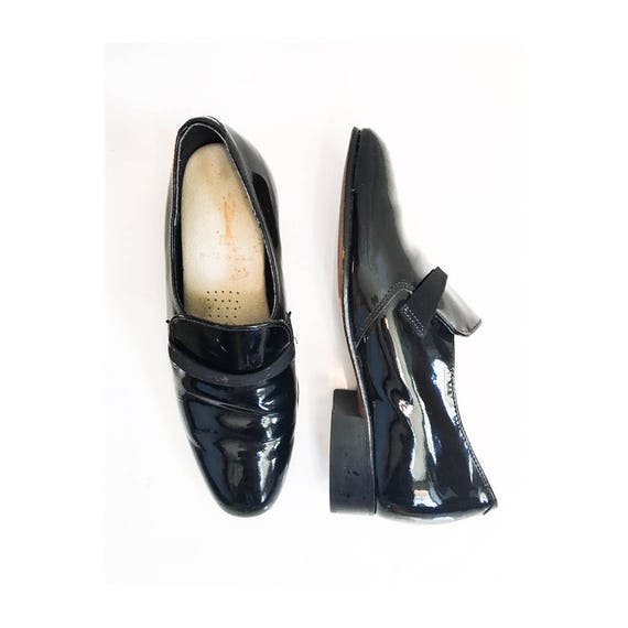 Mens Vintage Tuxedo Shoes // 60s 70s Mens Mod Plat
