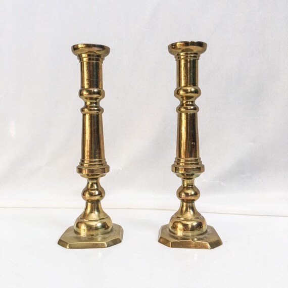 Details about   Candle Holder Brass Mother of Pearl Inlay Round 3.75"Dia 7"High Set of 2 