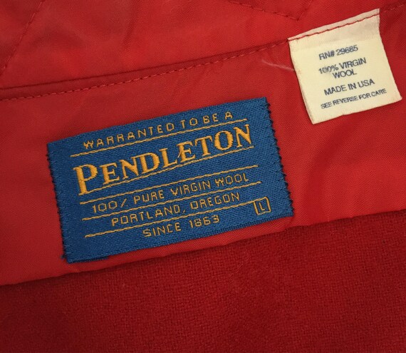 Vintage Pendleton Wool Flannel Shirt - Crimson Re… - image 6
