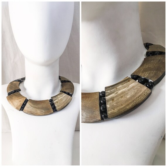 Vintage Necklace Bone Collar Necklace // Tribal Bo
