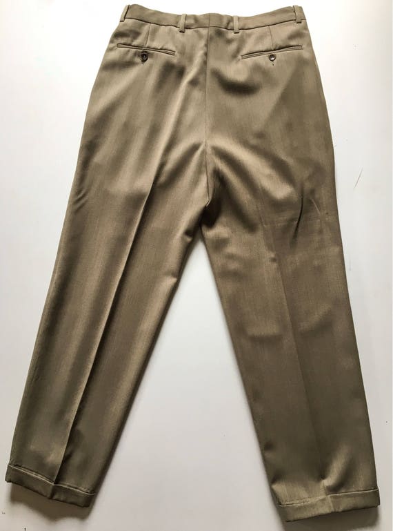 Mens Vintage Designer Olive Green Suit / Fine Tai… - image 4