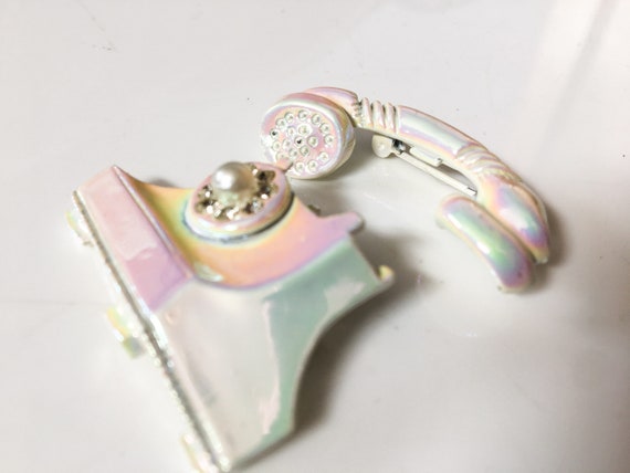 Vintage Telephone Brooch // Rotary Phone Scatter … - image 4