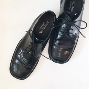 Black Oxford Shoes by Bostonian // Black Leather Lace up Dress - Etsy