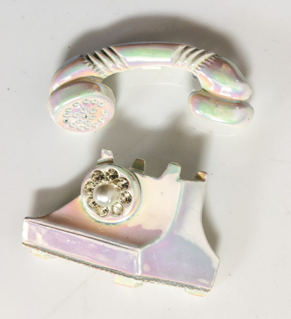 Vintage Telephone Brooch // Rotary Phone Scatter … - image 5