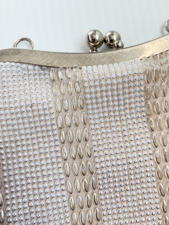 Vintage White Beaded Clutch / 1950s 1960s Beaded … - image 2