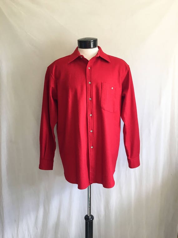 Vintage Pendleton Wool Flannel Shirt - Crimson Re… - image 5