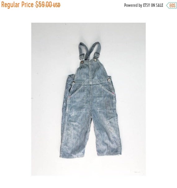 CLEARANCE Rare 1930s Toddler Denim Pinstripe Overa
