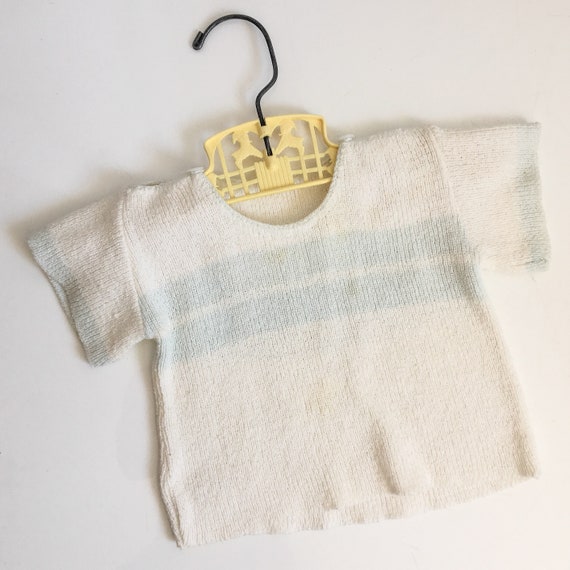 Baby Sweater Shirt // 1950s Knit Shirt W/ Vintage… - image 5