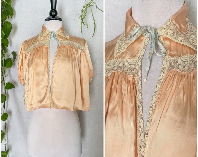 1930s Silk Bed Jacket / VTG 1920s 30s Bed Jacket / Silky Light Etsy