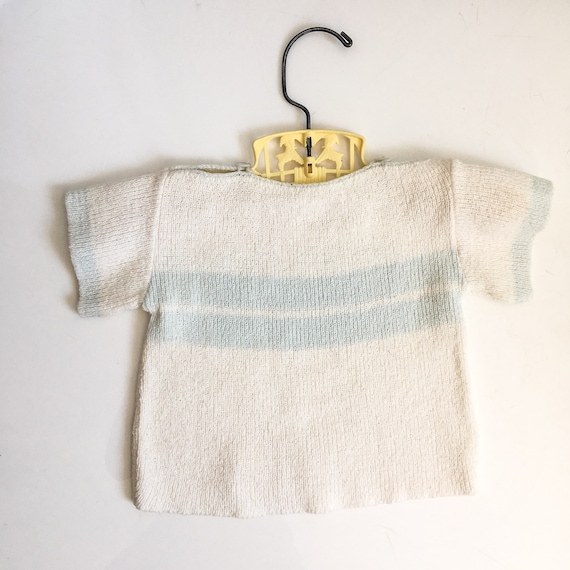 Baby Sweater Shirt // 1950s Knit Shirt W/ Vintage… - image 1